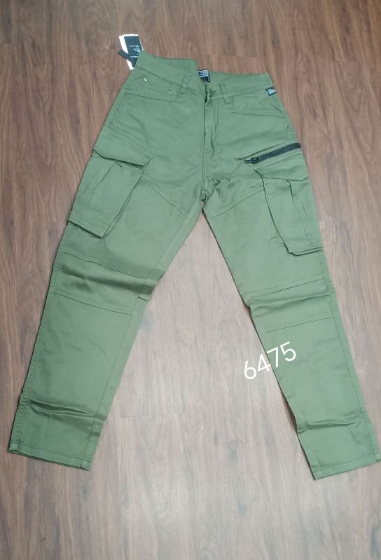 Regular Fit Mens Olive Green Zipper Cargo Pant, Specialities : Impeccable Finish, Comfortable