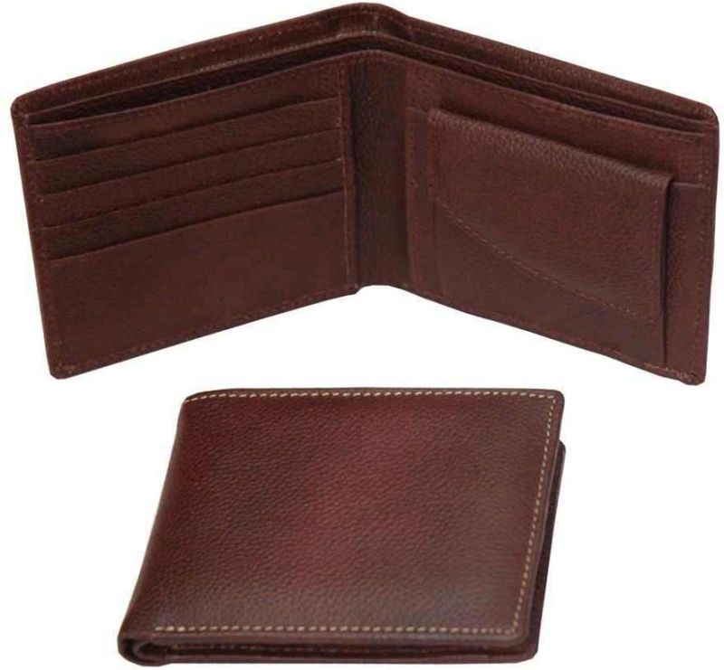 Dark Brown Rectangular Plain Mens Leather Wallet, for Personal Use, Style : Modern