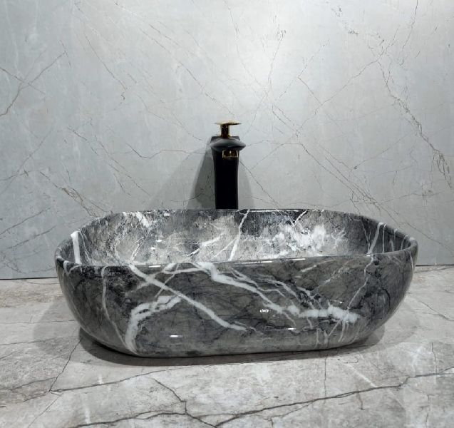Rectangular Printed Ceramic Table Top Wash Basin, For Home, Hotel, Office, Style : Modern