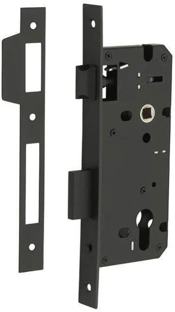 Anodised Black 60x85mm Double Door Mortise Lock