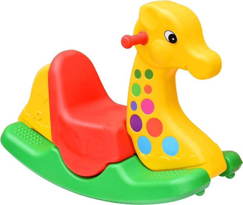 Yellow Multi-shapes Plastic Giraffe Ride on Toy
