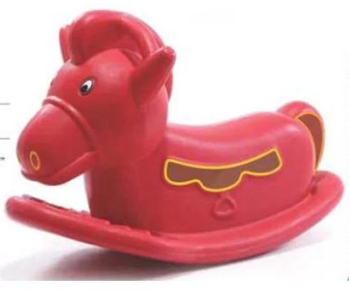 Plastic Horse Ride on Toy, for Home, Play School, Color : Red