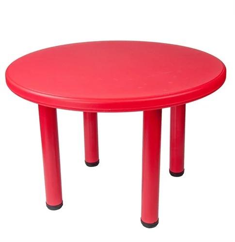 Polished Plastic Round Table, Color : Red