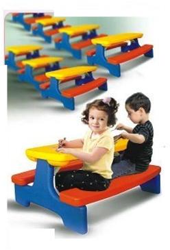 Polished Plastic Twin Fun Kids Table, Shape : Rectangular