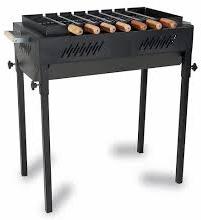 Mild Steel Charcoal Barbecue Grill, Color : Black