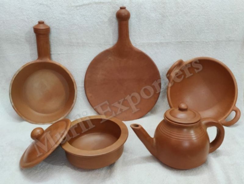 Terracotta Clay Cooking Set, Color : Brown