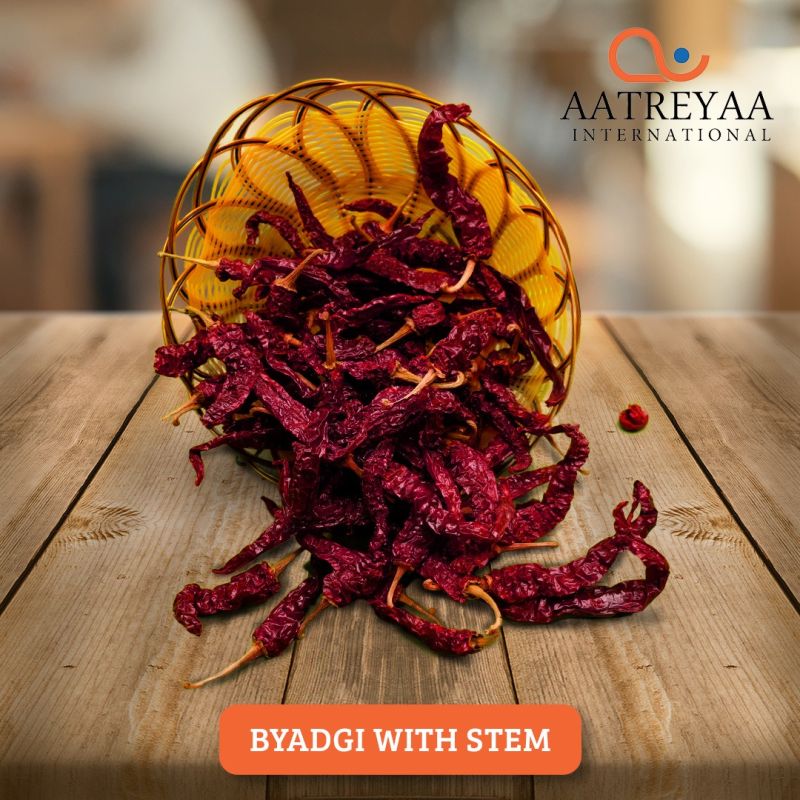 Byadgi with Stem Dry Red Chilli for Cooking