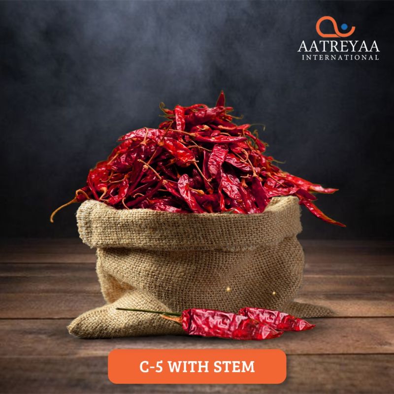 C-5 with Stem Dry Red Chilli for Cooking