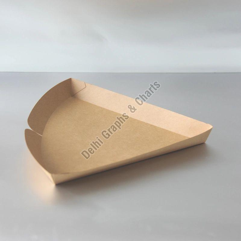 Brown Triangle Food Serving Paper Tray, Technics : Machine Made