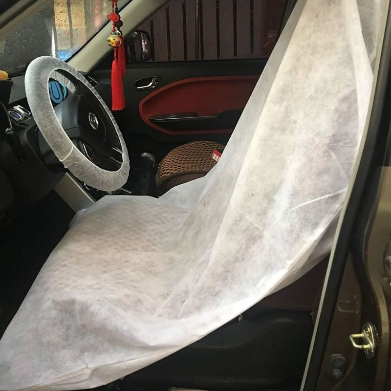 Welcome Plain Polypropylene Disposable Car Seat Cover, Color : White