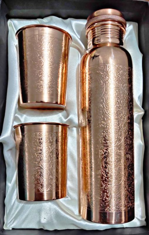 Designer Copper Etching Bottle Set