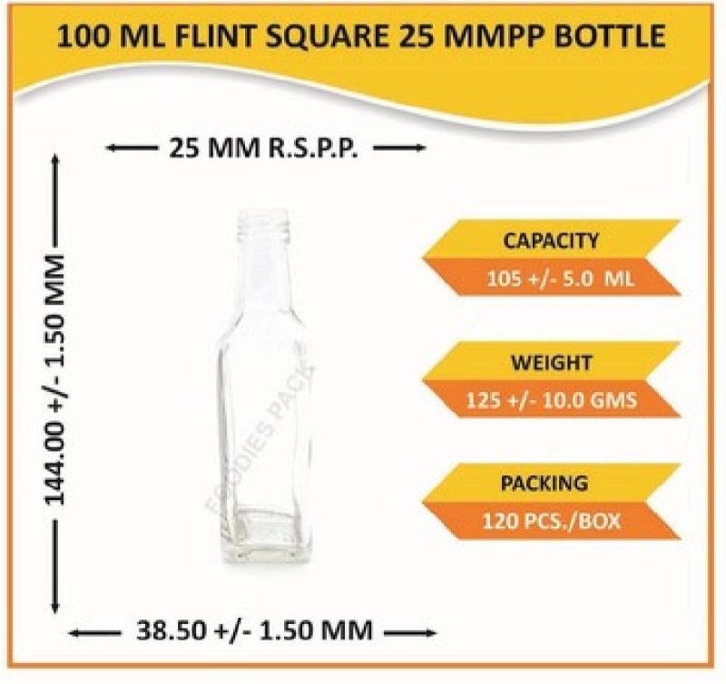 100ml Olive Oil Square Glass Bottle, for Cosmetics
