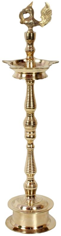 Polished Brass Stand Diya, Size : Standard