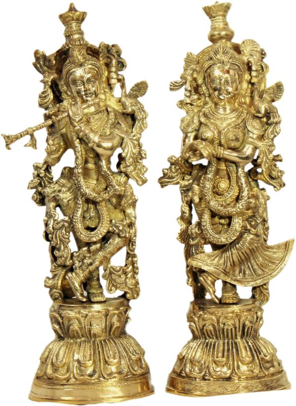 5kg Polished Krishna Brass Statue, For Worship, Temple, Interior Decor, Office, Home, Gifting, Features : Rust Free