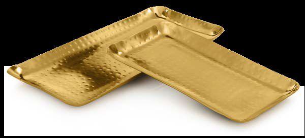 Glossy Stainless Steel Rectangular Tray for Hotels, Restaurants, Banquet