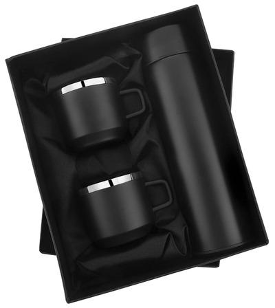 Plain Stainless Steel Vacuum Flask Gift Set, Color : Black