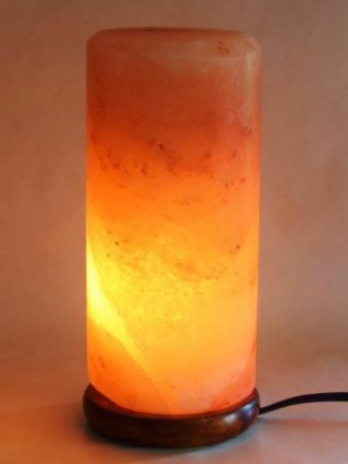 Cylinder Shaped Rock Salt Lamp, for Home Decoration