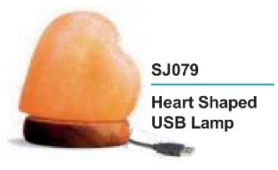 Heart Shaped Mini USB Salt Lamps, for Home Decoration