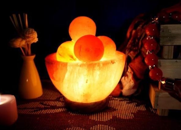 Himalayan Ball Shape Rock Salt Lamp, for Home Decoration