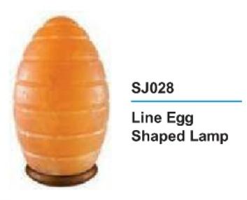 Line Egg Shaped Rock Salt Lamp, for Home Decoration