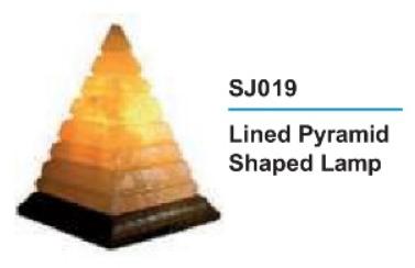 Lined Pyramid Shaped Rock Salt Lamp, for Home Decoration