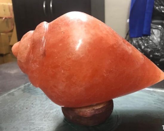 Shankh Shape Rock Salt Lamp, for Home Decoration