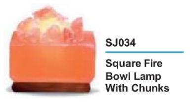 Square Fire Bowl Rock Salt Lamp, for Home Decoration