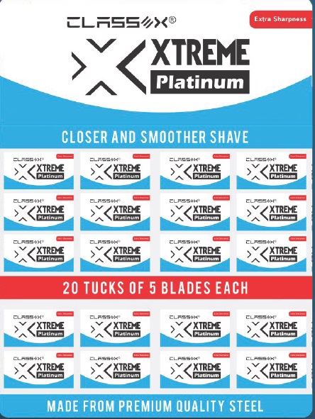 Xtreme Platinum Stainless Steel Razor Blades for Shaving