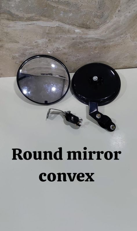 Glass Round Mirror Convex, Color : Black