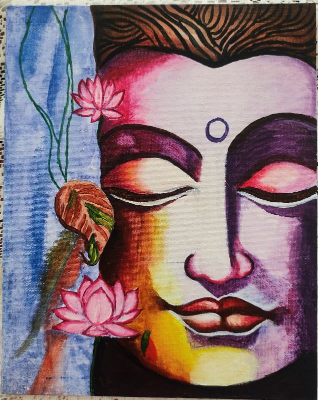 Acrylic Peaceful Buddha Painting
