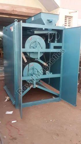 Blue Double Drum Magnetic Separator, For Industrial, Production Capacity : 2 Ton/hour