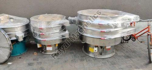 Round Electric Polished Steel Vibro Sifter, for Industrial, Color : Silver