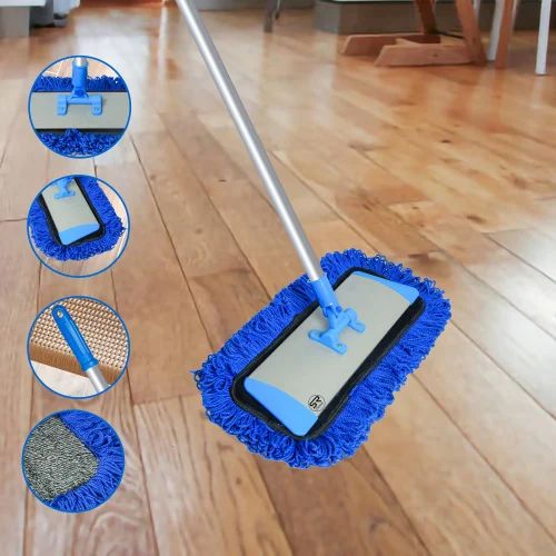 SR Semi Automatic Microfiber Dry Mop for Floor Cleaning