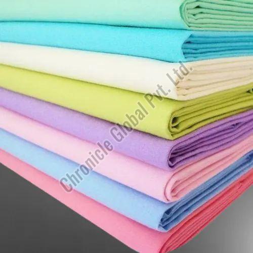Multicolor Plain Cotton Fabric, for Garments, Packaging Type : Poly Bag