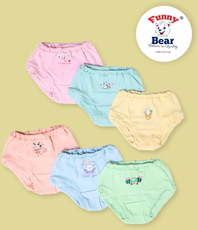 Printed 100% Pure Cotton Funny Bear Children Underwear For Personal Use