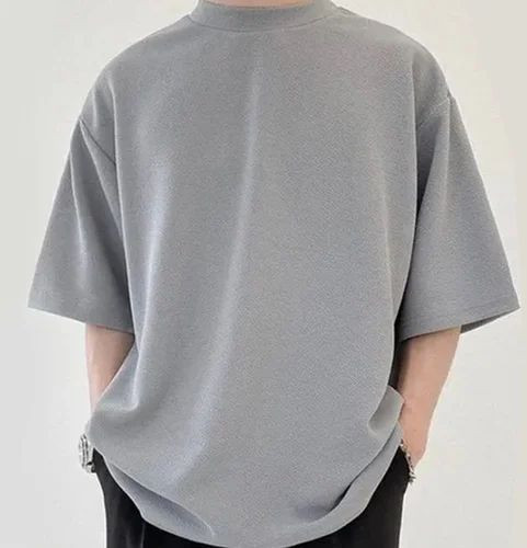 Mens Grey Oversized T-Shirt, Packaging Type : Plastic Bag