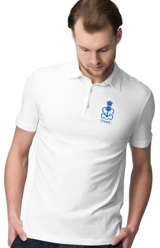 Printed Cotton Mens White Polo T-Shirt, Sleeve Style : Half Sleeve