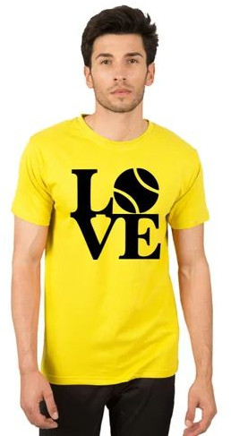Mens Yellow Printed T-Shirt