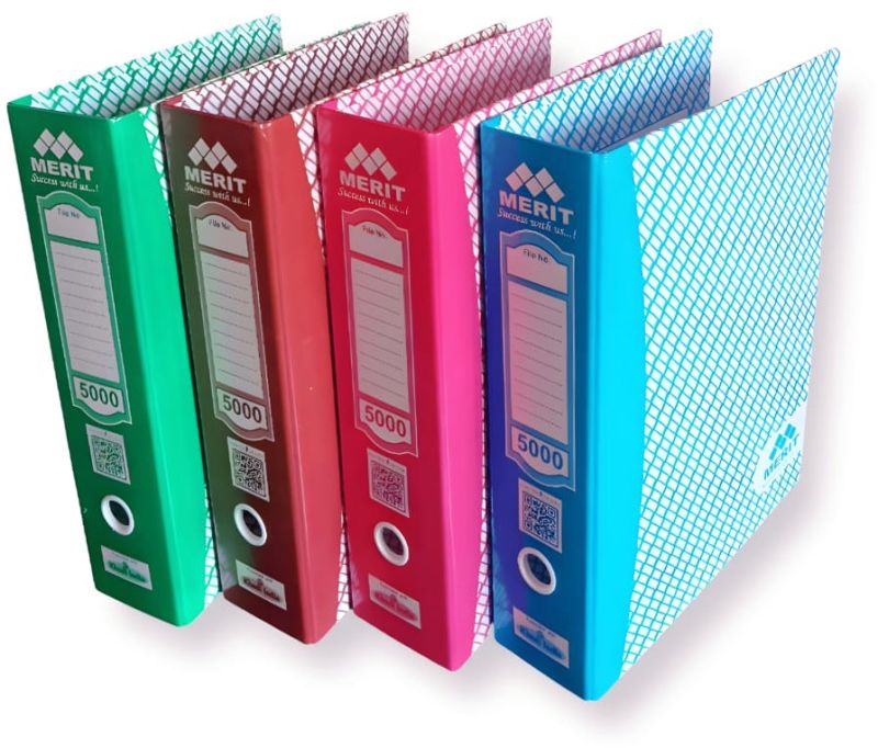 MERIT Paper Box File Lamination -5000, Color : Blue, Light Green, Orange, Pink