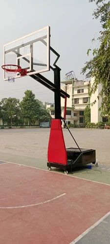 NGS Polished Mild Steel Hydraulic Basketball Pole