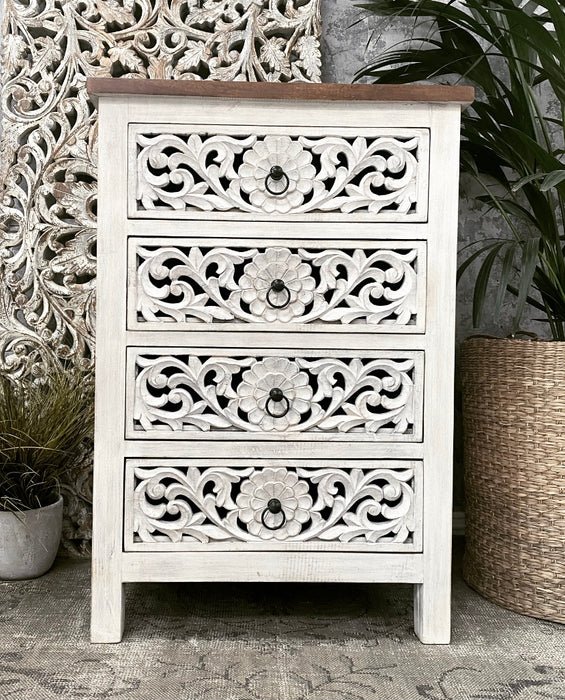 Paint Coating Carved Drawer Chest for Home, Hotel