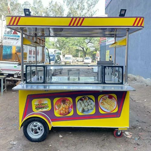 Color Coated Mild Steel Designer Food Cart