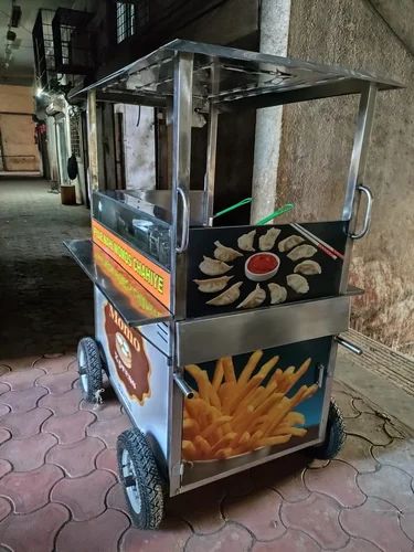 Color Coated Mild Steel Momos Food Cart