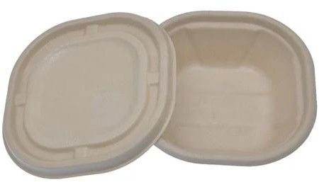 350ml Compostable Sugarcane Bagasse Bowl with Lid