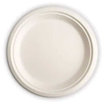 7 Inch Round Sugarcane Bagasse Plate for Hotels, Pubs