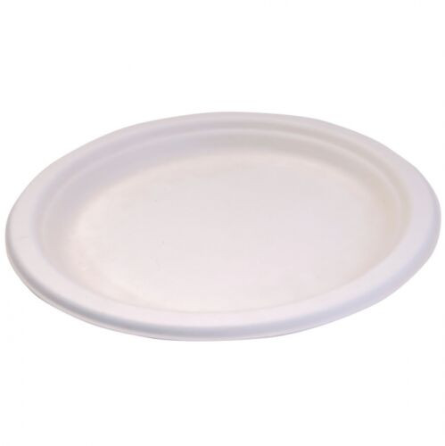 9 Inch Round Sugarcane Bagasse Plate for Hotels Pubs