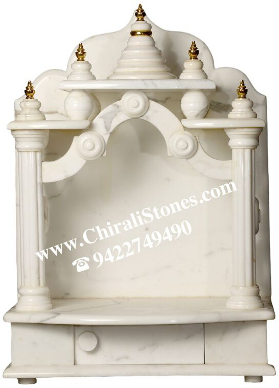 Italian Satvario White Marble Home Temple