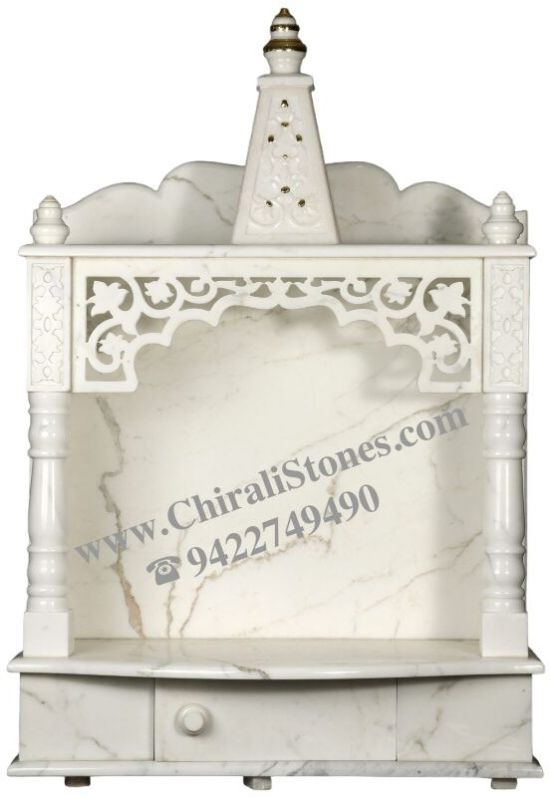 Italian Statuario White Marble Temple with Led Light