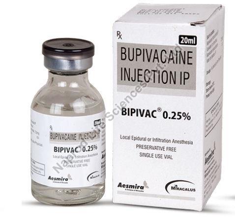 Aesmira Bipivac 0.25% Injection, Packaging Type : Vials
