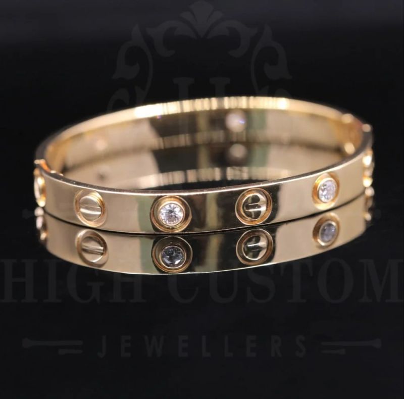 Polished Platinum Gold Diamond Bracelet, Gender : Female